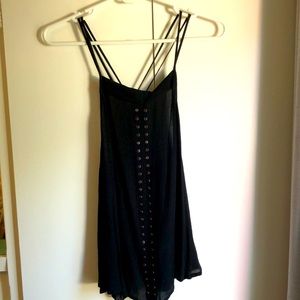 SOLD- Elegant backless black tank